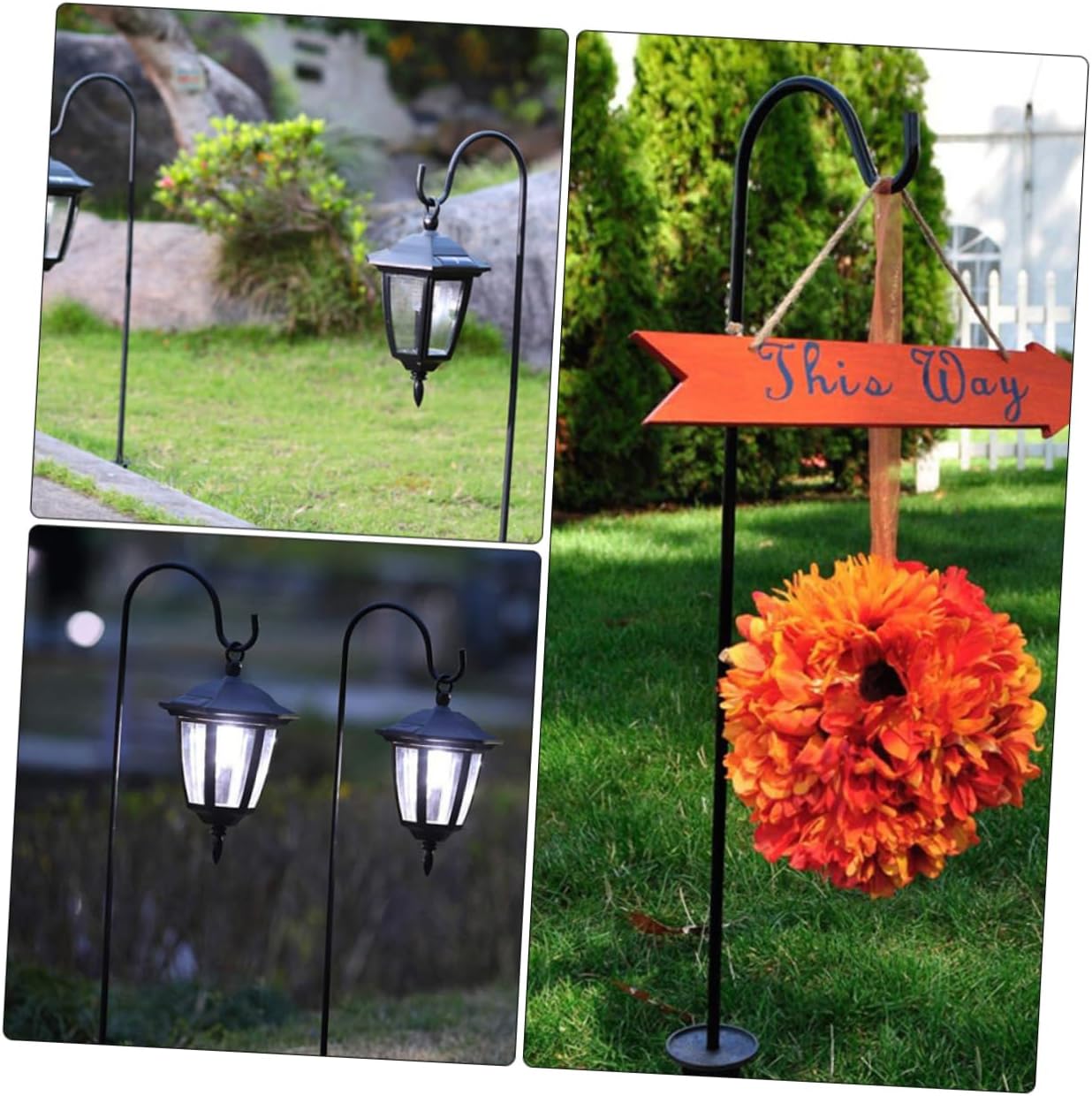 Set of 6 Outdoor Iron Hooks Black s Hooks for Hanging Plants Lanterns Flags Garden Decor Easy Install