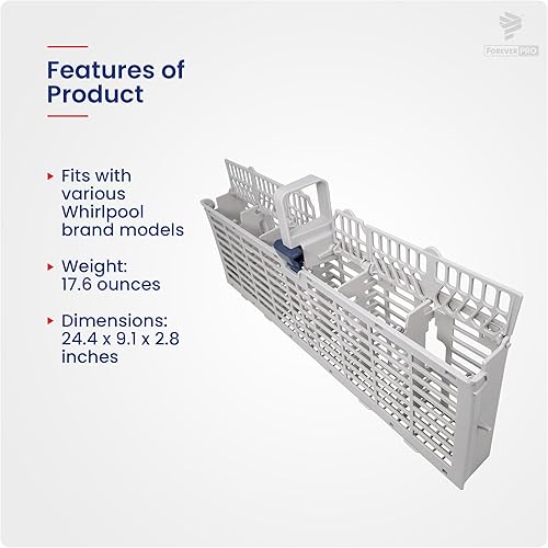 Miniatura 5 de ForeverPRO 8535075 Conjunto de cesta de cubiertos para lavavajillas Whirlpool 1060509 AH973489 EA973489 PS973489