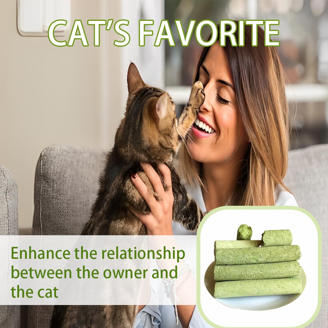 10 Pcs Collations pour Chats Herbe à Chat 50g Snack pour Chat Lyophilisé pour Le Nettoyage des Dents