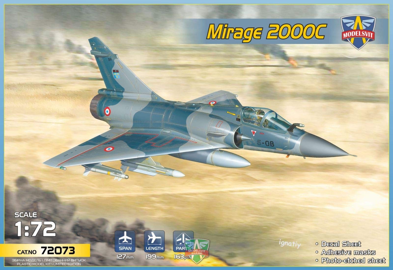 72073-1 Mirage 2000C kit d'avion à échelle 1/72 multirôle - 8