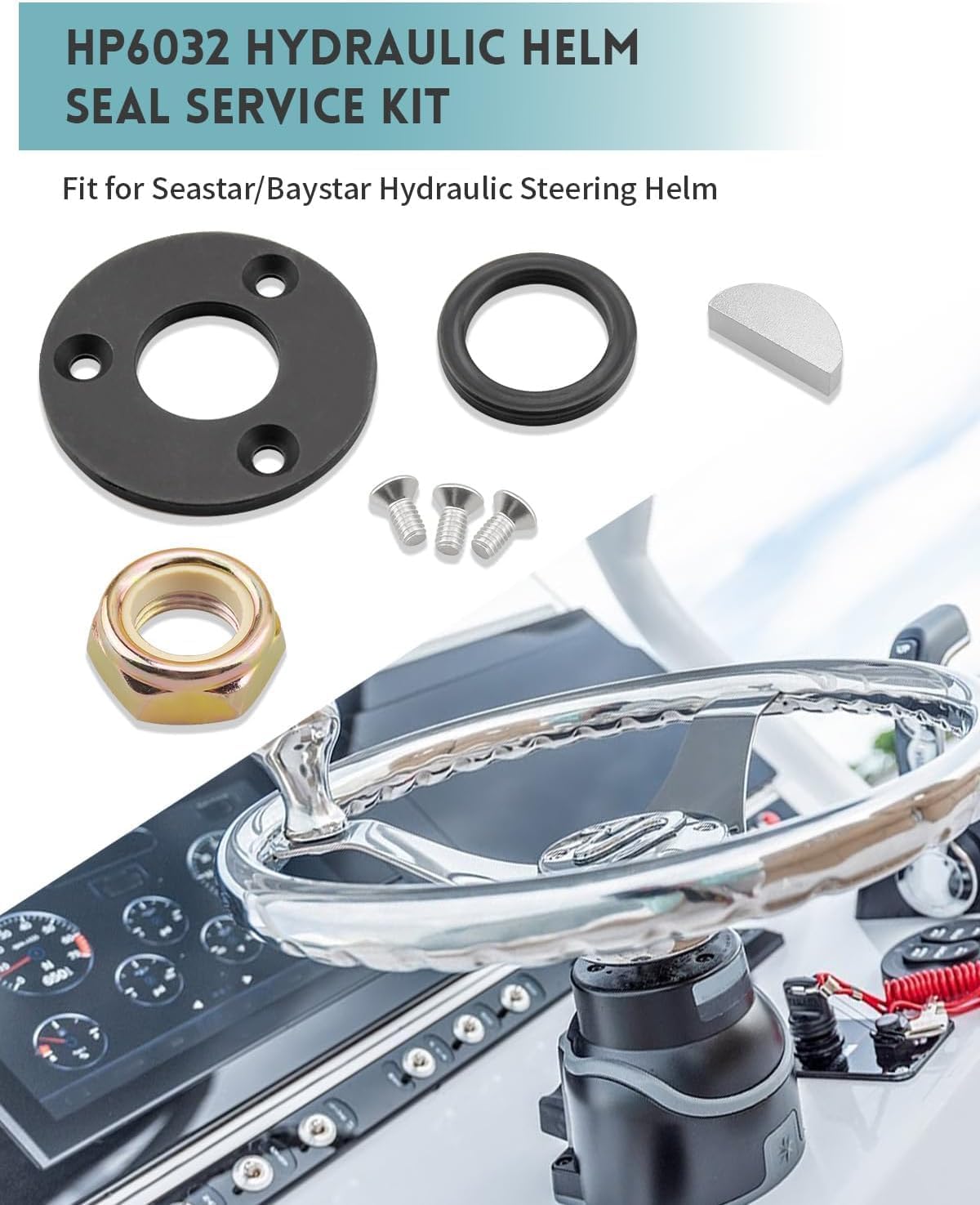 HP6032 Helm Seal Service Kit Replacement for Seastar HH5271 HH5272 HH5273 HH5261 HH5262 Replacement for Baystar HH4514 HH4314 HH4513