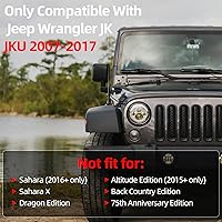 Vista 2 de AggAuto Insertos para Parrilla Compatibles con Jeep Wrangler JK JKU 2007 2008 2009 2010 2011 2012 2013 2014 2015 2016 2017, Accesorios de Cobertura