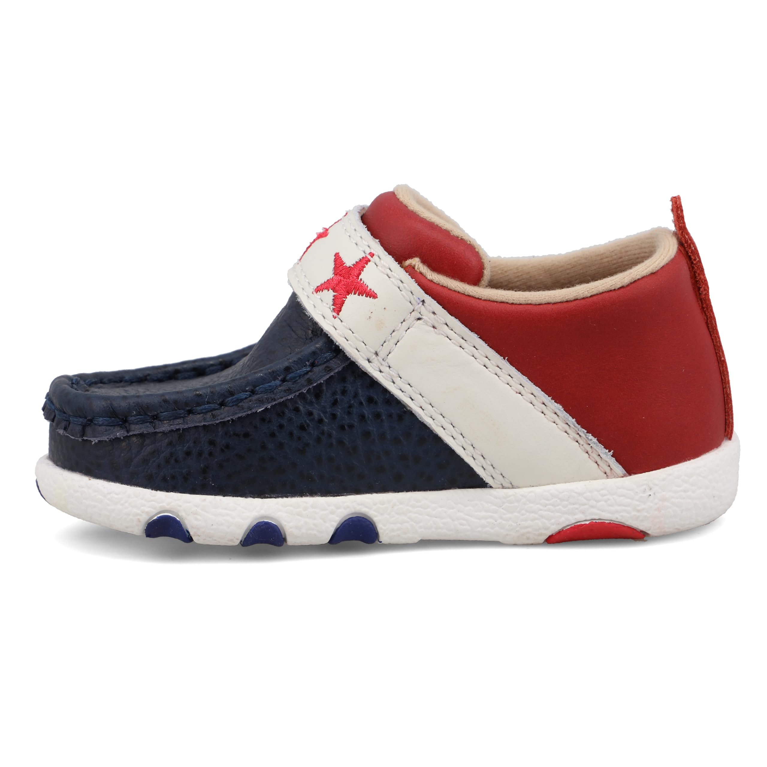 Twisted X Infant's Driving Moc, Moc Toe, Red, White, & Blue, 3 M
