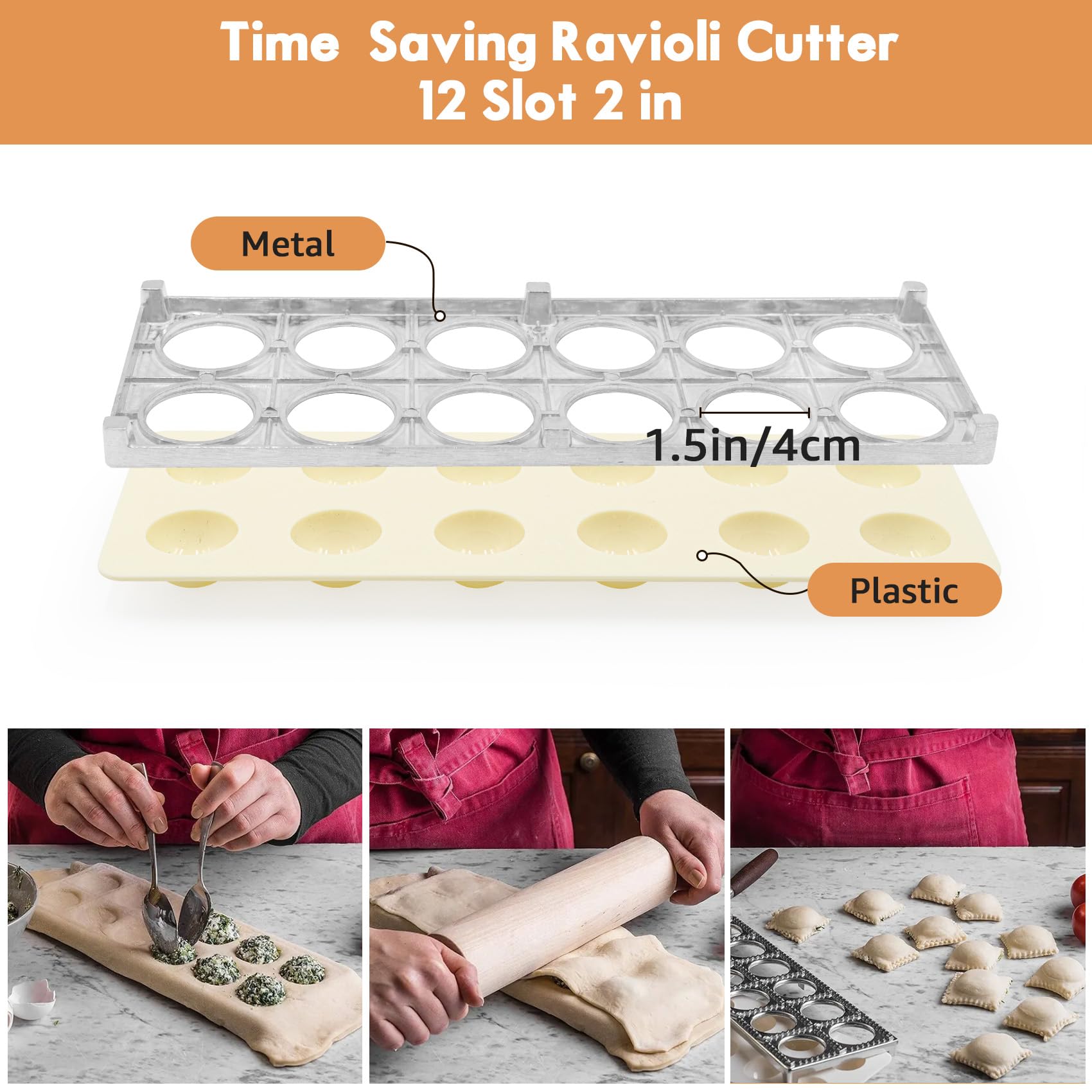Molde de cortador de raviolis para pasta de masa de masa hervida y ñoqui, hecho a mano, 5 piezas, kit de herramientas para hacer raviolis, accesorio para pasta, rueda de raviolis, sello con rodillo de