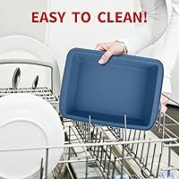 Vista 6 de Sunsetbaby Bandeja de silicona para hornear, bandeja rectangular para hornear con asas, compatible con Fancy Panz, para lasaña, pasteles, brownie