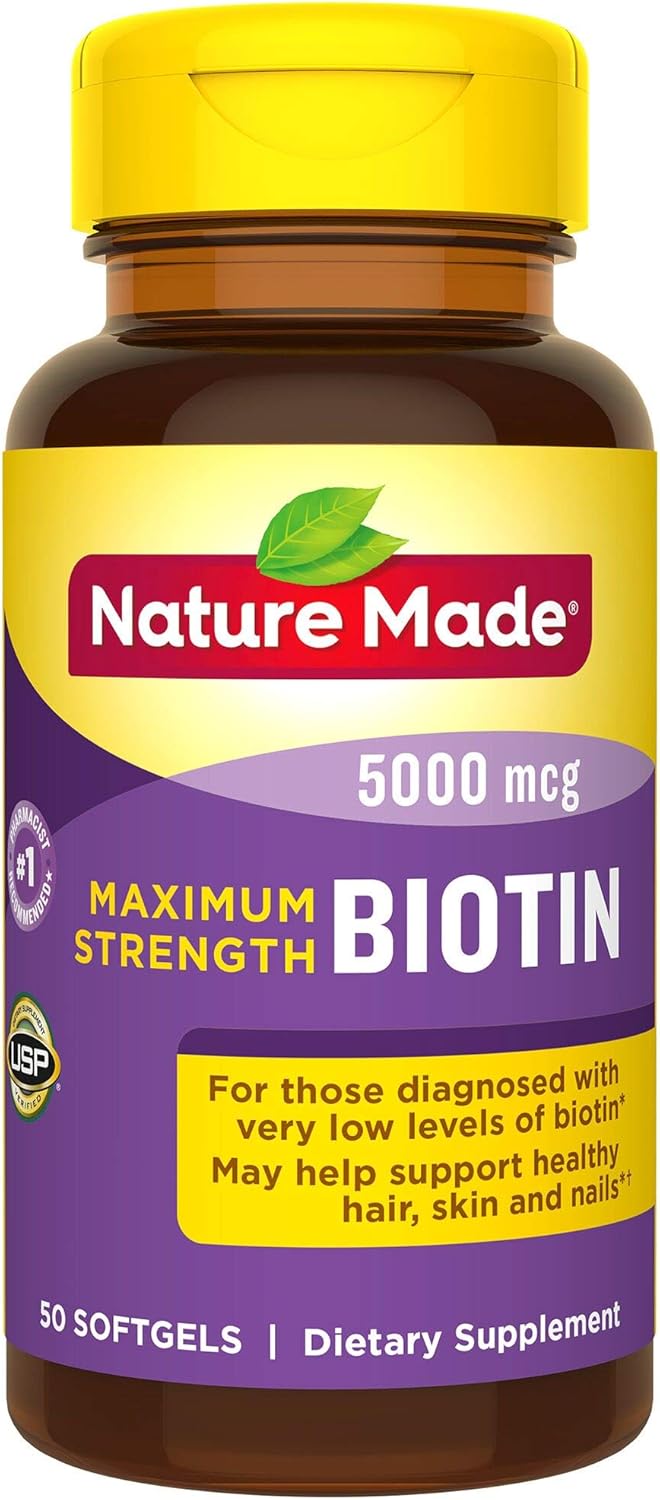 Nature Made Biotin 5000 mcg Liquid Softgels 50 ea (Pack of 3)