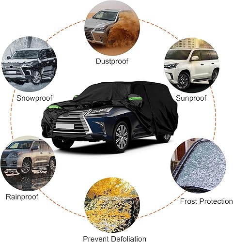 Miniatura 5 de Funda impermeable de repuesto para Lexus LXToyota Land Cruiser 2008-2025, 6 capas para todo tipo de clima, con puerta con cremallera y bandas