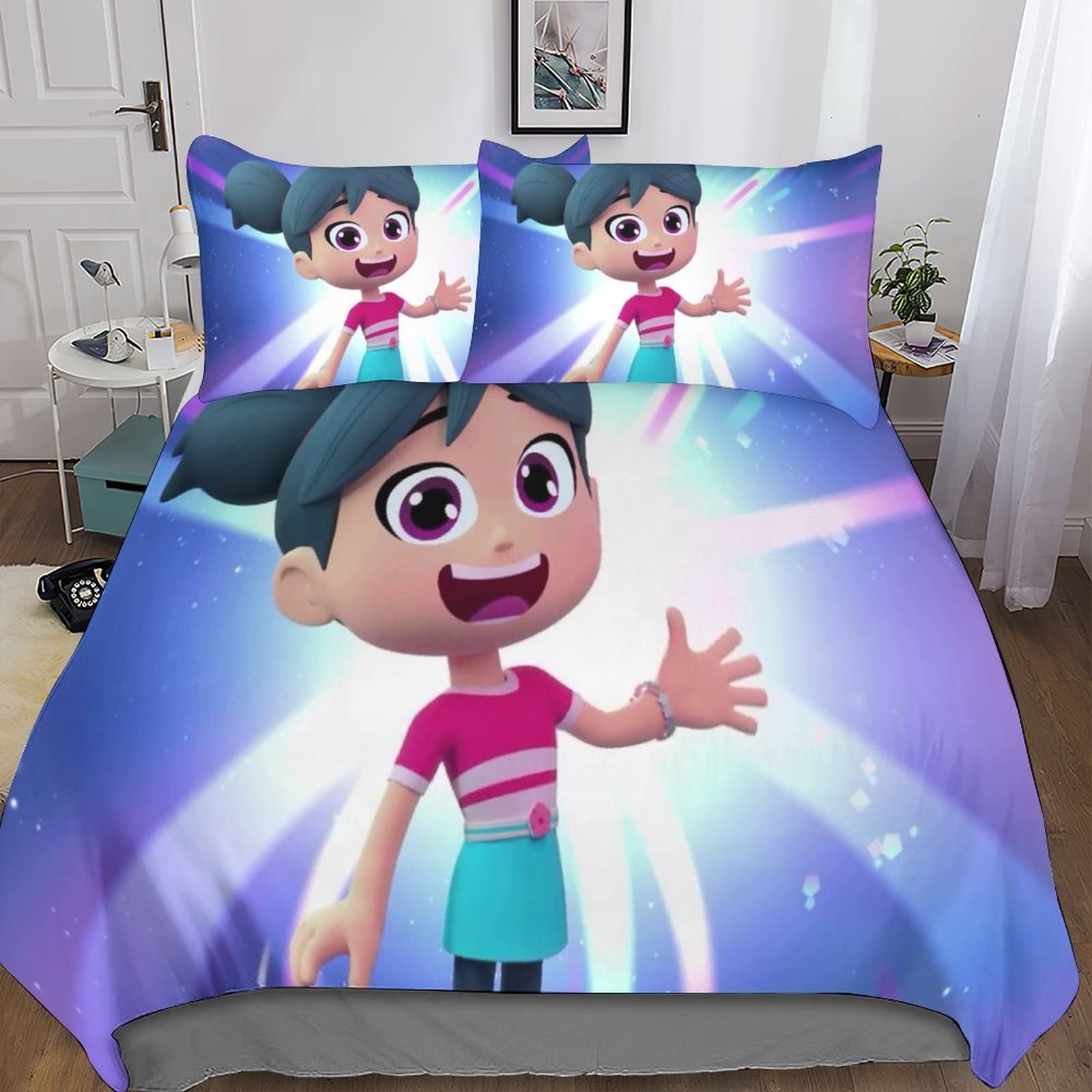 Housse de couette 3D animation pour illuminer la chambre des enfants et ados
