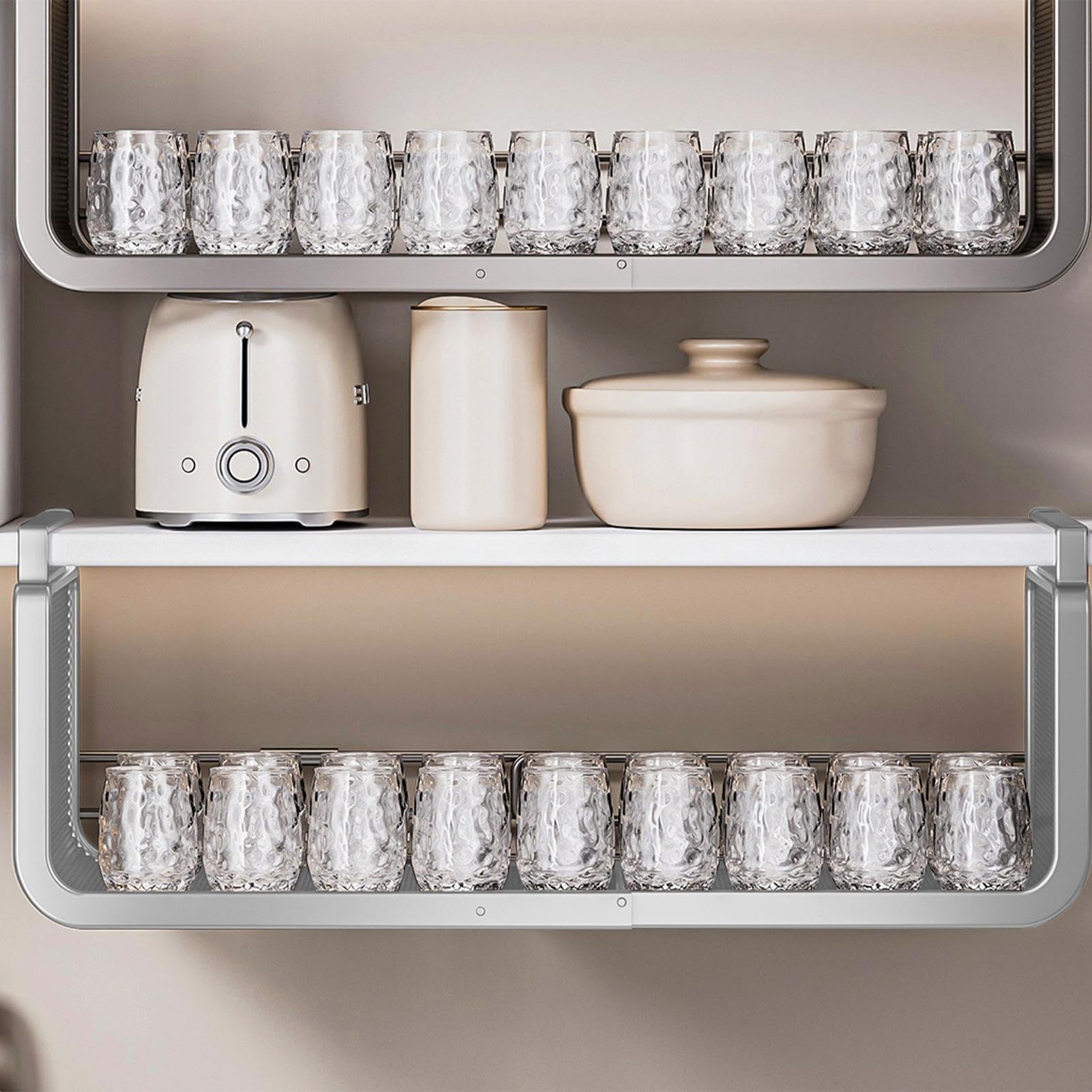 Cesta De Almacenamiento Bajo Armario Ahorro Espacio Colgable Acero Al | Organizador Expandible Bajo El Estante Para Baño, Estudio, Armario, Cocina, Condimentos, Conservas, V