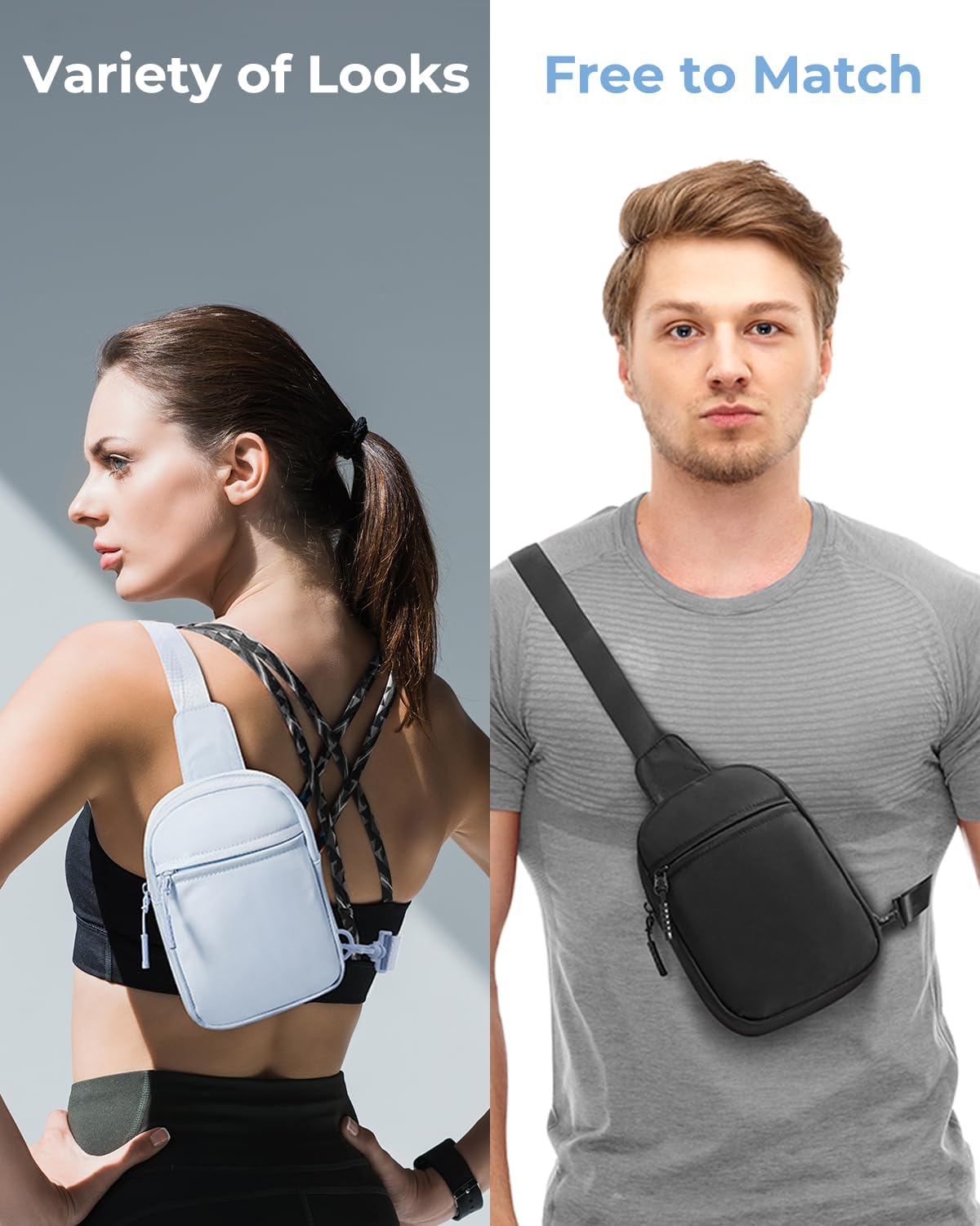 CHOLISS Small Sling Bag for Women and Men, Crossbody Bags Trendy Fanny Packs Chest Bag with Extended Strap - Image 2