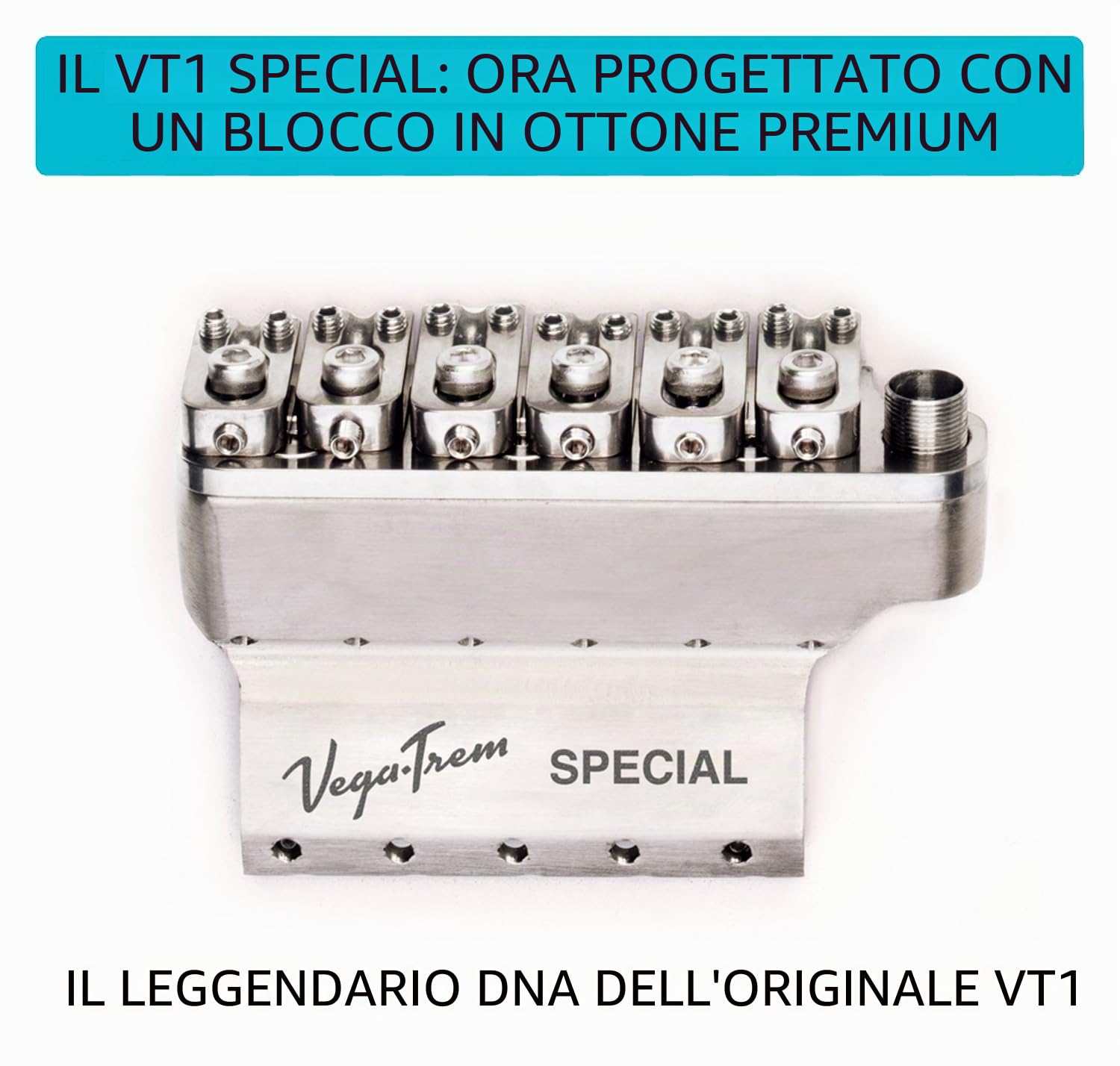 Vega-Trem VT1 Special - Chitarra stratocaster a 2 punti, ponte tremolo per Strat, senza mod, facile installazione, lucido, destra)