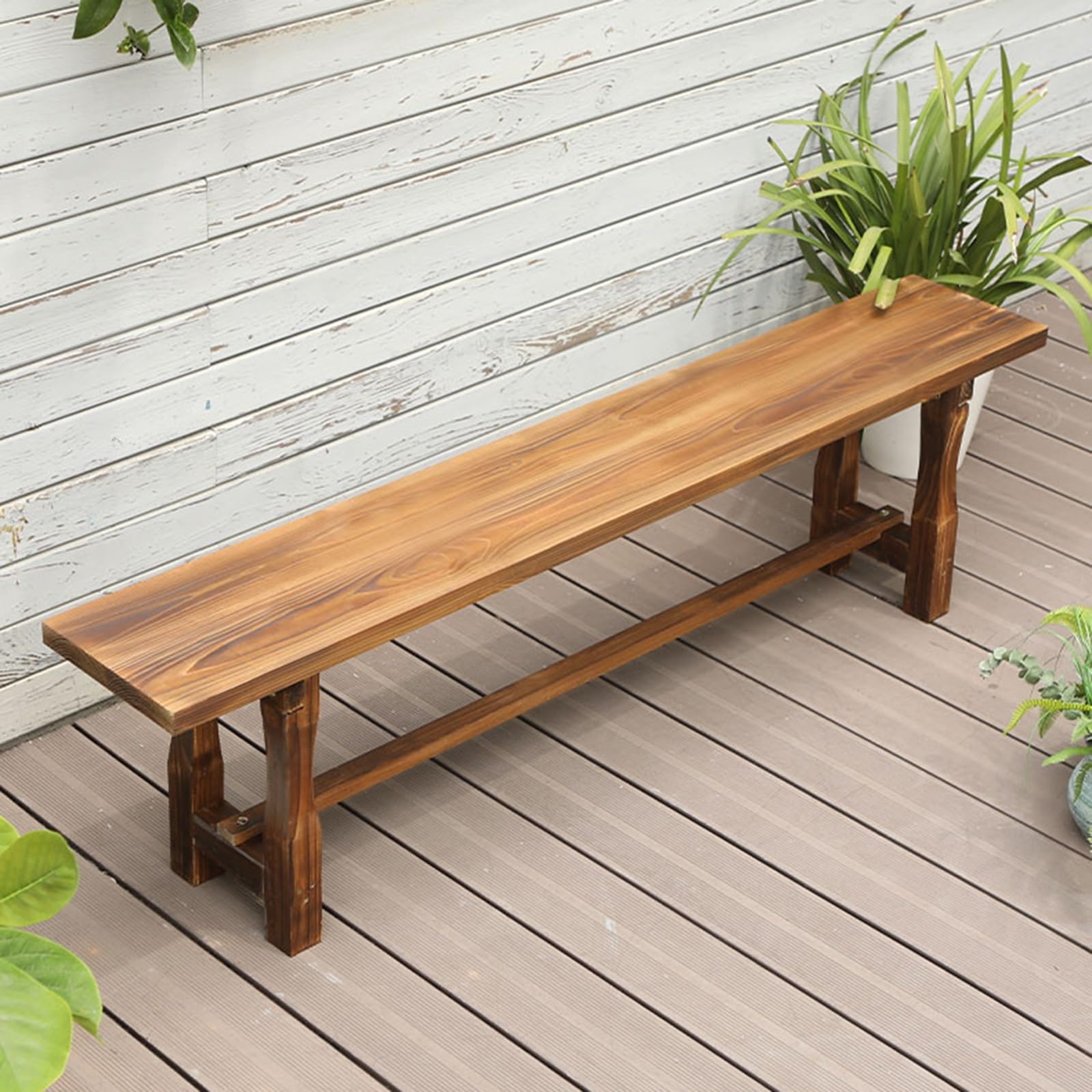 Banc de ferme en bois pour cuisine et salle à manger rustique