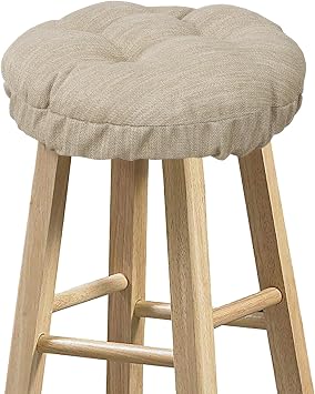 baibu Stool Covers Round, Super Soft Round Bar Stool Cushion Covers Seat Cushion - One Cushion Only Beige,12" 30cm