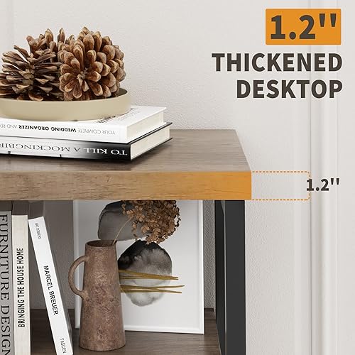 Miniatura 3 de Mesa consola industrial, mesa de entrada extra larga de 70 pulgadas, mesa de sofá con 9 niveles de almacenamiento para pasillo, entrada y sala de