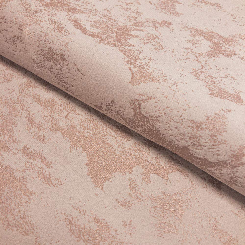 Upholstery Fabric - Avalon Blush Pink & Rose Gold - Marble Velvet Curtain Cushion Fabric Material