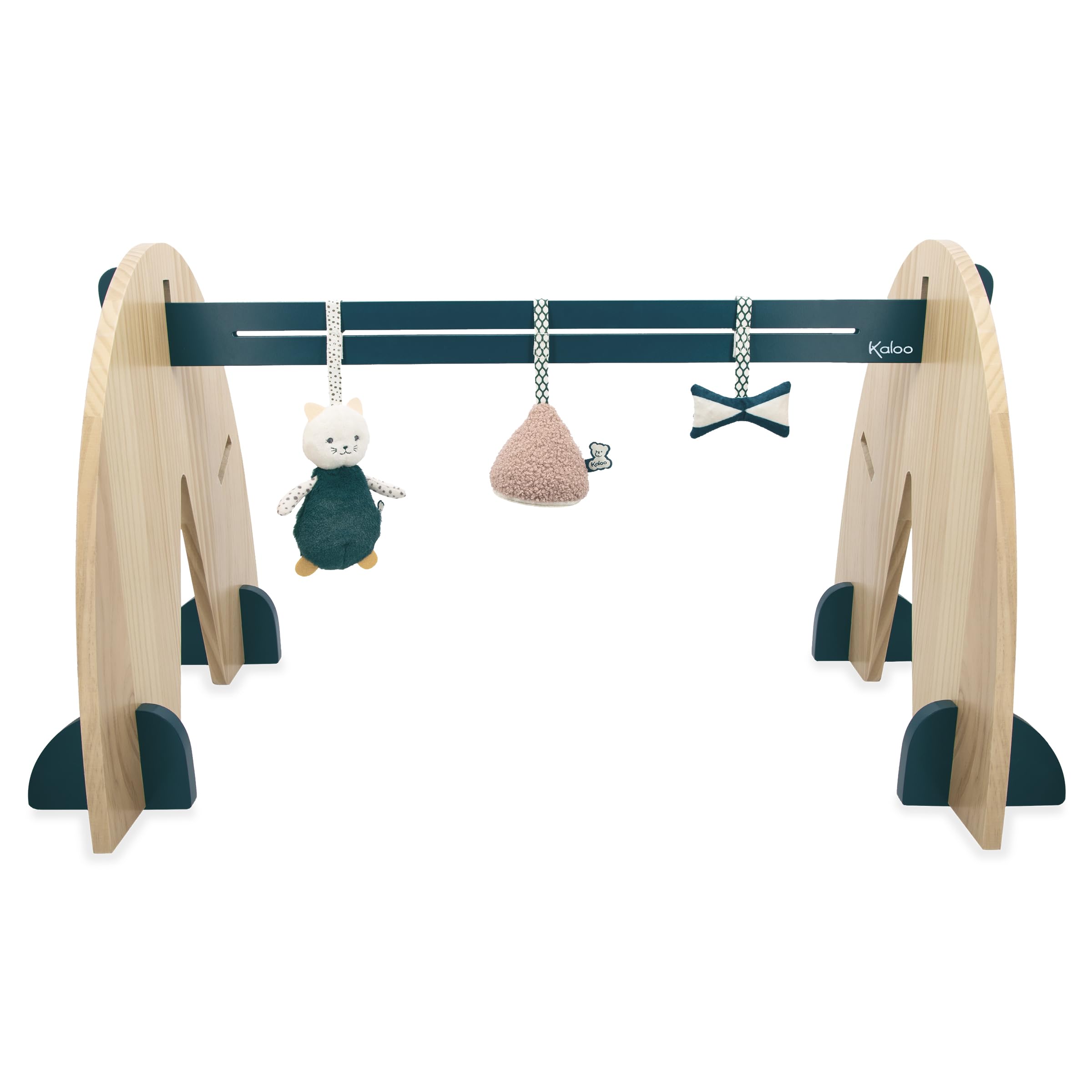 KALOO - Stimuli - Mi Arco de Estímulo con 3 Accesorios para Bebé - Arco Evolutivo de Madera - Juegos Sensoriales Colgantes - 45 cm de Alto - Desde el Nacimiento, K227004
