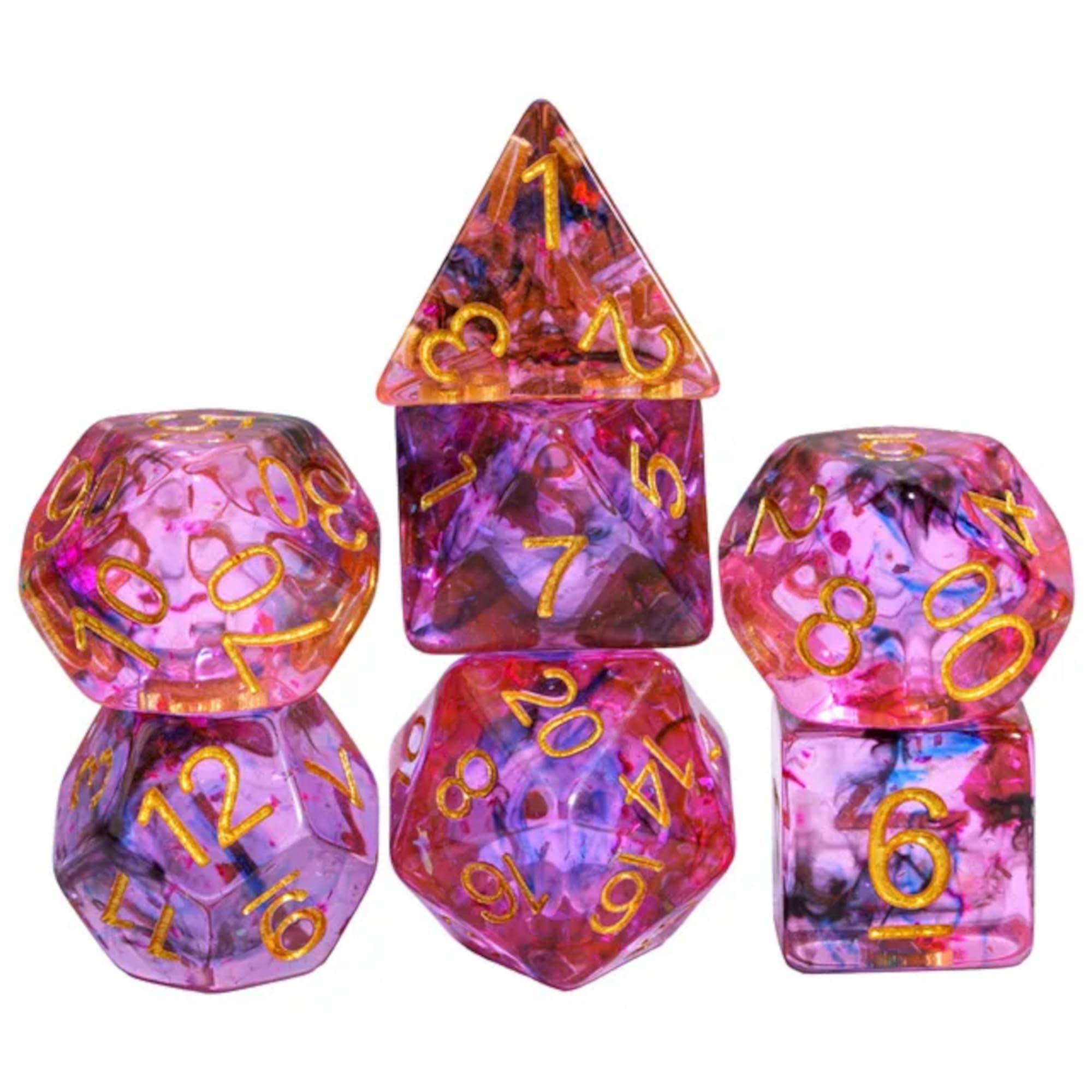 Hunger of Hadar Dice Set - Warlock Dice Set - TTRPG Polyhedral Dice Set - Dice for War Games Card Games and Tabletop RPGs - 7PC SET