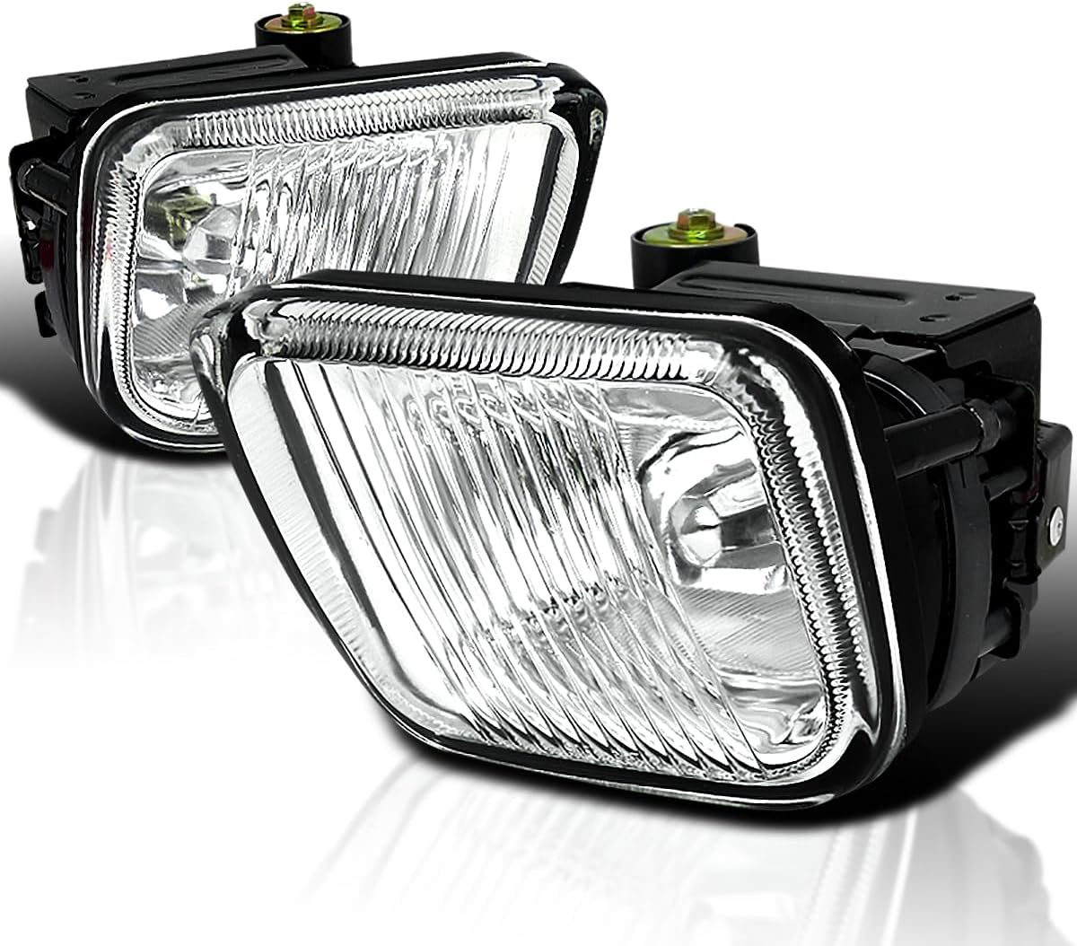 SPEC-D TUNING Clear Bumper Driving Fog Lights + Bulbs + Switch Included Compatible with 1996-1998 Honda Civic L+R Pair Assembly