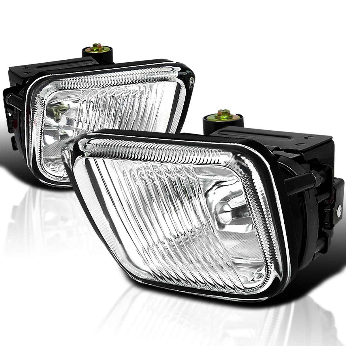 Spec-D Tuning Clear Bumper Driving Fog Lights + Bulbs + Switch Included Compatible with 1996-1998 Honda Civic L+R Pair Assembly