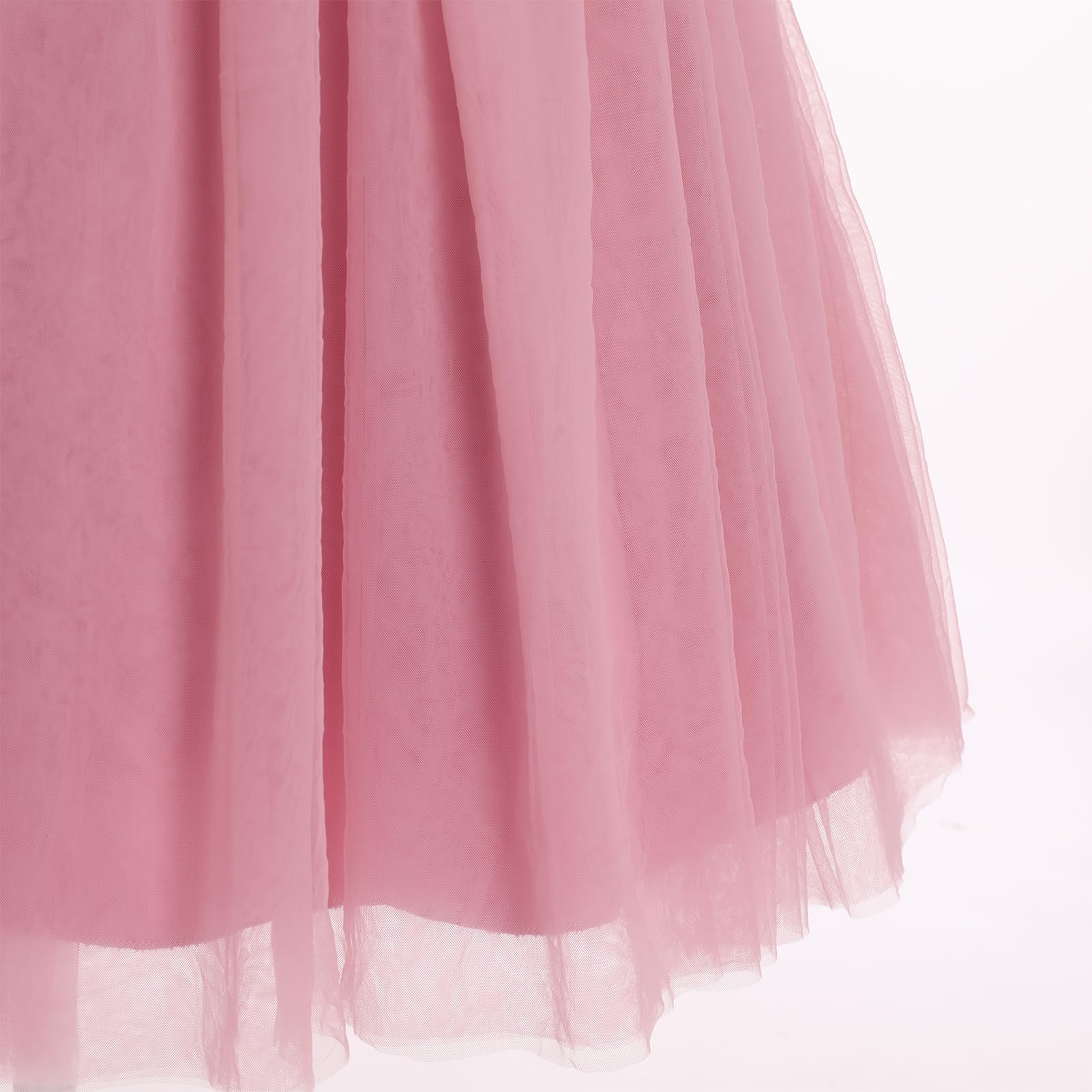 Odizli Blumenmädchenkleider Kinder Ärmellos V-Ausschnitt Prinzessin Blumen Hochzeit Tüllkleid