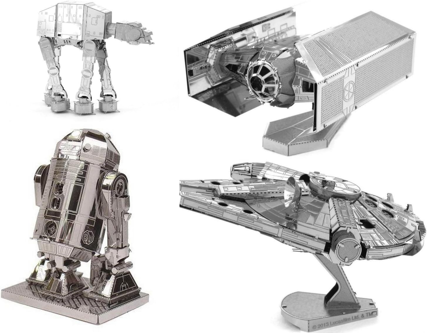 3D Model Kits - Star Wars Set of 4 - Darth Vader's TIE Fighter, R2-D2, AT-AT, Millenium Falcon