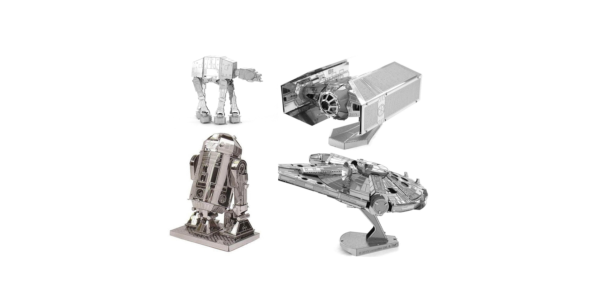 STARWARS  3Dメタルモデルキット Amazon.com: Metal Earth 3D Model Kits - Star Wars Set of 4