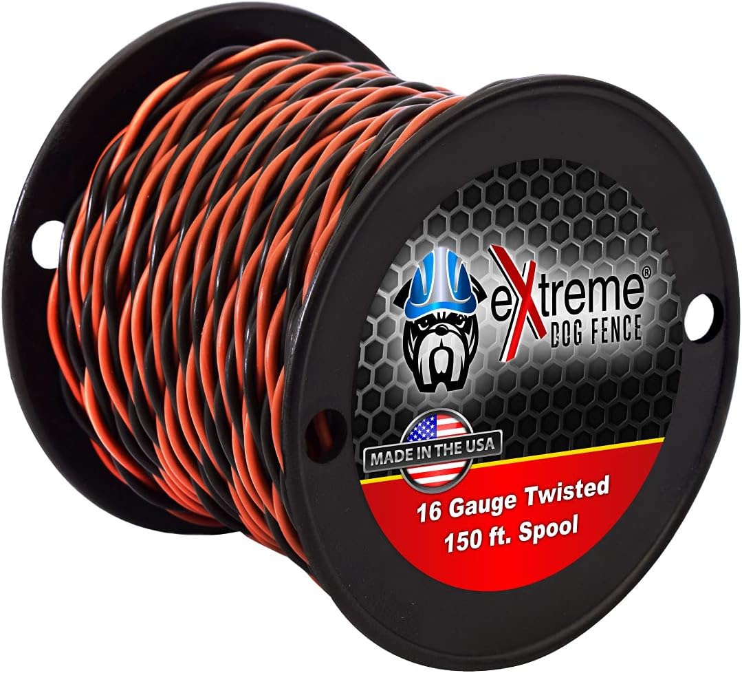 Extreme Dog Fence 16 Gauge Transmitter Wire - 50 Foot Spool of Pre-Twisted Cable - Compatible with All Wired Electric Dog Fence Systems