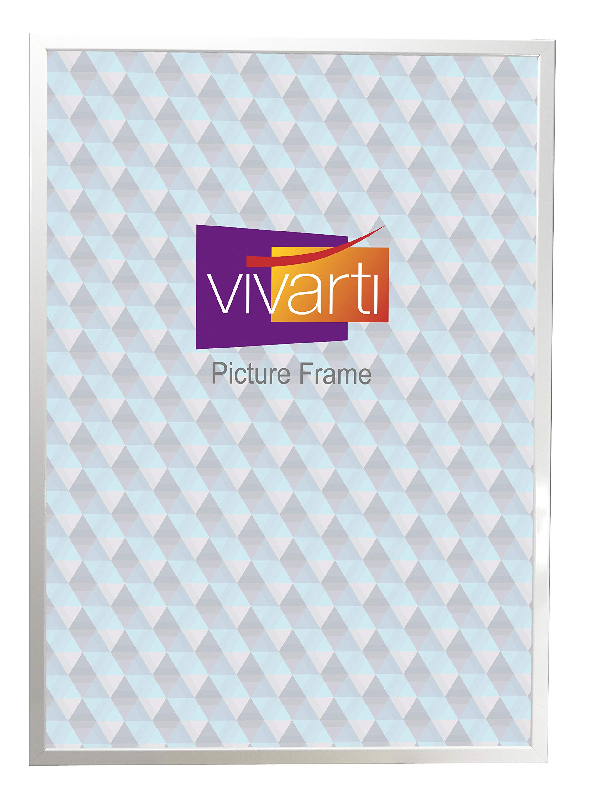 Vivarti Gloss White Thin Picture Frame (A1 Size, 59.4 X 84 Cm) Portrait Or Landscape Photo Frame (With Clear Styrene Sheet & Wall Mounted Hook For Photos, Pictures, Posters, Decor, Certificate Frame