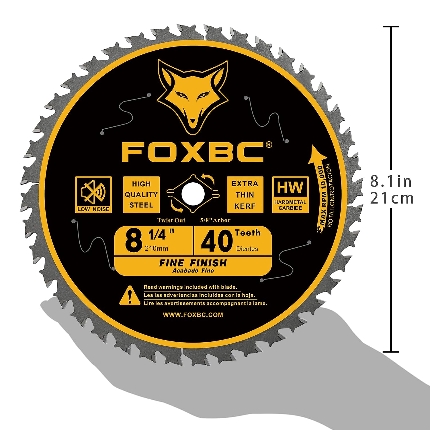 FOXBC 8-1/4 Inch Circular Saw Blade 40 Tooth, 60 Tooth for Wood Cutting - Two Pack