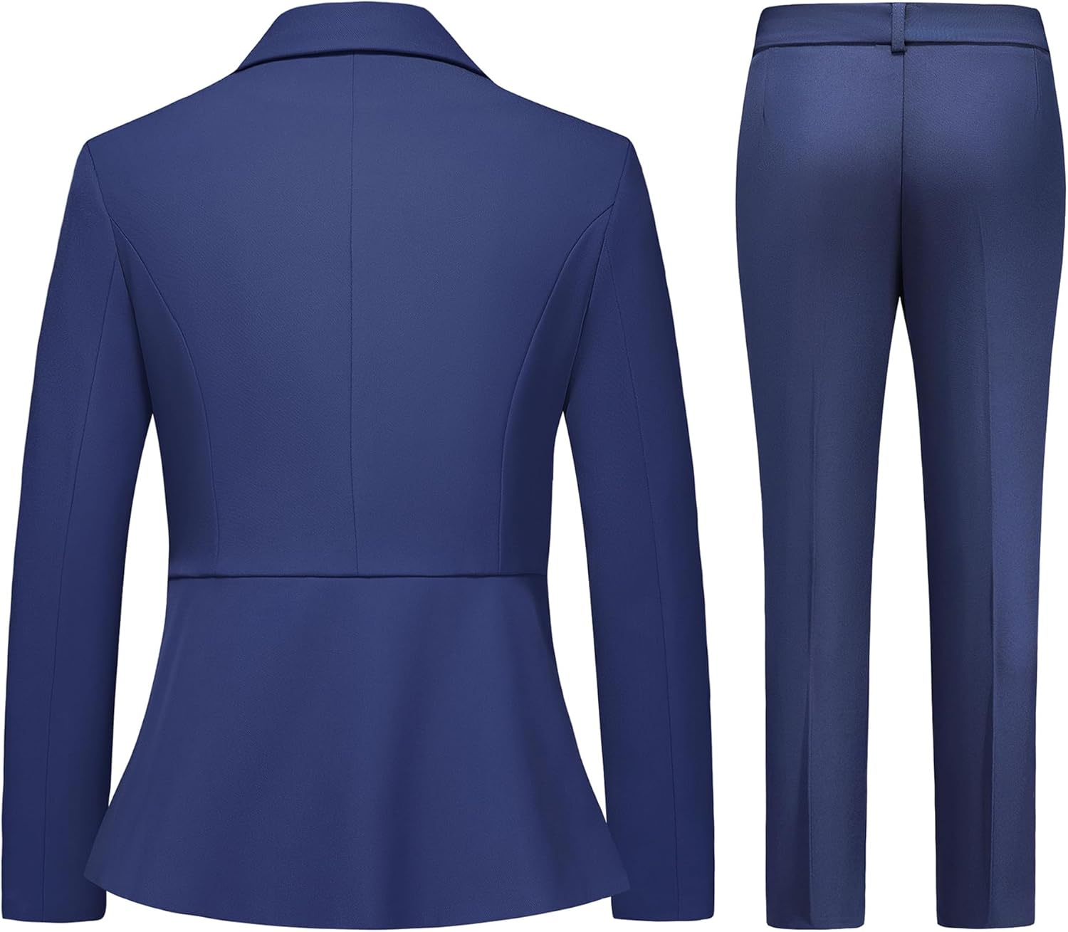 Women's Pants Suit Solid Jacket 2 Piece Set Irregular Blazer Suit Business Casual - Image 4