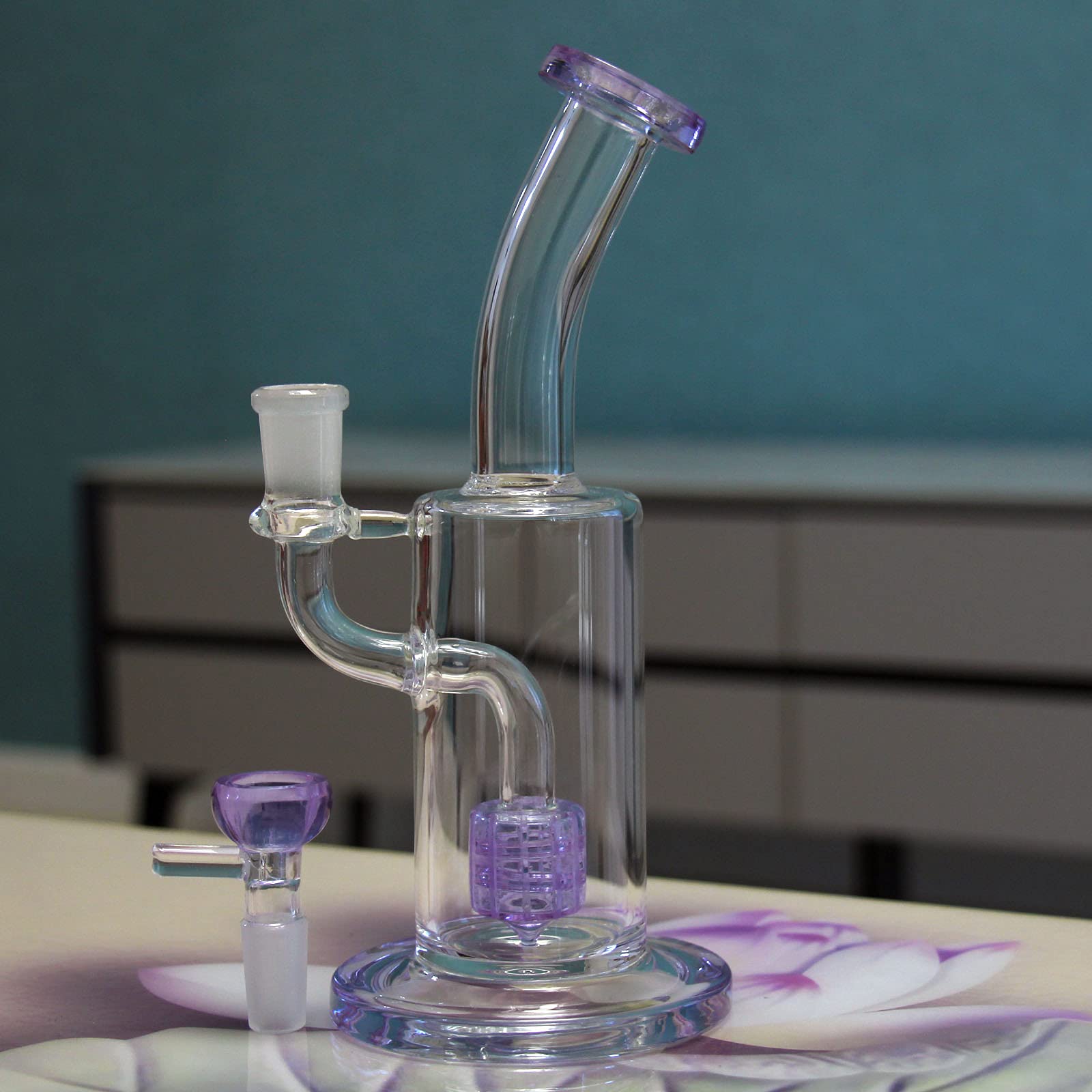 Szklane bongbongbongi wodne do wędzenia fajki bong akcesoria do miski szklane 14,5 mm filtr do recyklingu tornado szkło woda bongi do fajki wodnej olej Rig Bongs od P-Sungar