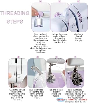 Portable Sewing Machine for Beginners,Maquina de Coser,Table and Kit,Blue | With Extension Table,42PCS Sewing Kit, 12 Stitches,2 Speeds, Foot Pedal, Dual Power, Mini Electric