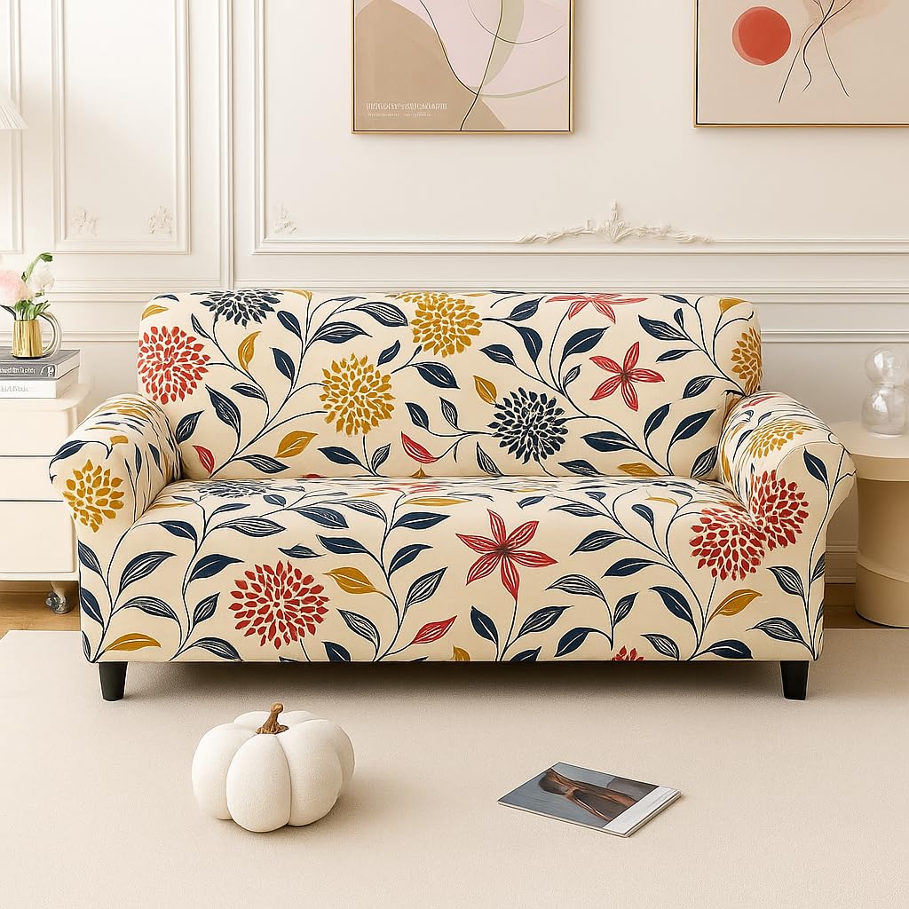 Homerz Premium 3 Seater Universal Elastic fit Sofa Cover Fully Covered, Non-Slip Sticky Elastic Stretchable Sofa Set Slipcover Protector (BW3D, 3 Seater)-image-9