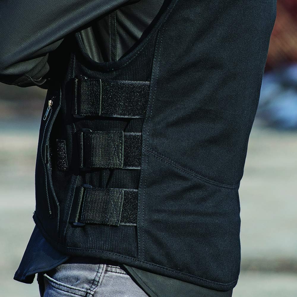 First Mfg Co - Knox - Men's Motorcycle Biker Riding Black Canvas Vest