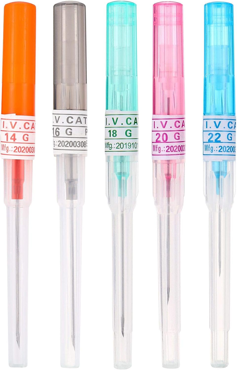 Ear Nose Piercing Needles,New Star Tattoo 5pcs 14G 16G 18G 20G 22G Gauge IV Catheter Needles for Body Tattoo Tool for Piercing Supplies Kit (Mix 5pcs)