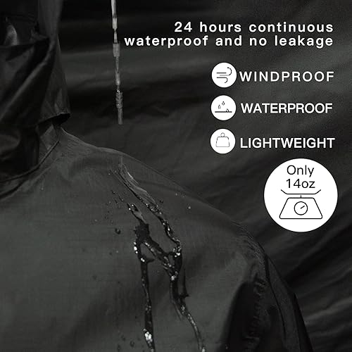 Vista 2 de LOOGU Traje de lluvia de camuflaje - Equipo de lluvia para hombre, impermeable, abrigo de lluvia ligero, chaqueta de lluvia transpirable para hombre