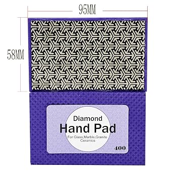 Diamond Hand Polishing Pads for Sanding Concrete Marble Glass Stone Granite,Diamond Sanding Blocks (400 Grit)