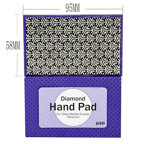 Diamond Hand Polishing Pads for Sanding Concrete Marble Glass Stone Granite,Diamond Sanding Blocks (400 Grit)