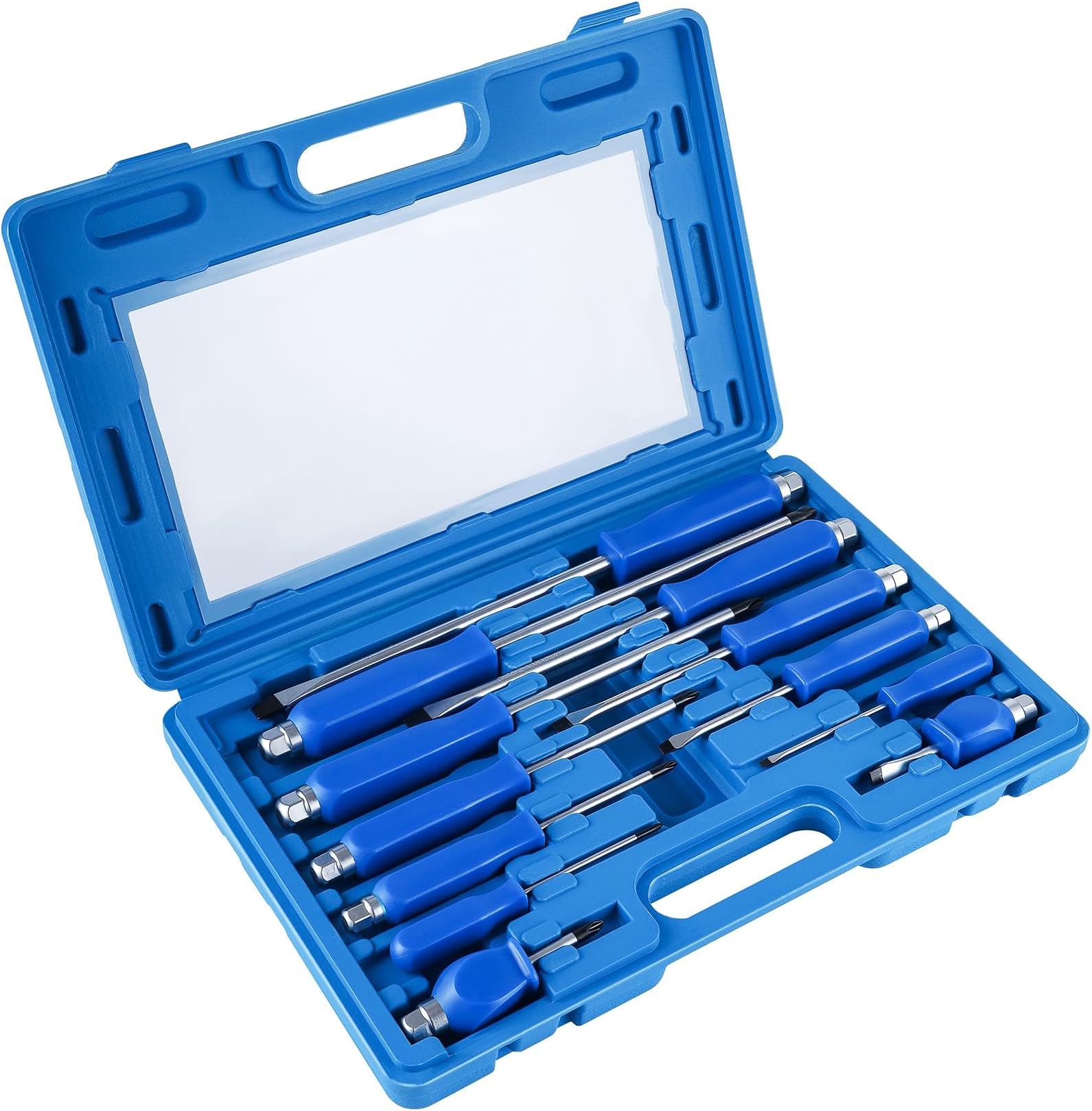 Heavy Duty Engineers Screwdriver Set 12pc Pozi Flat Head