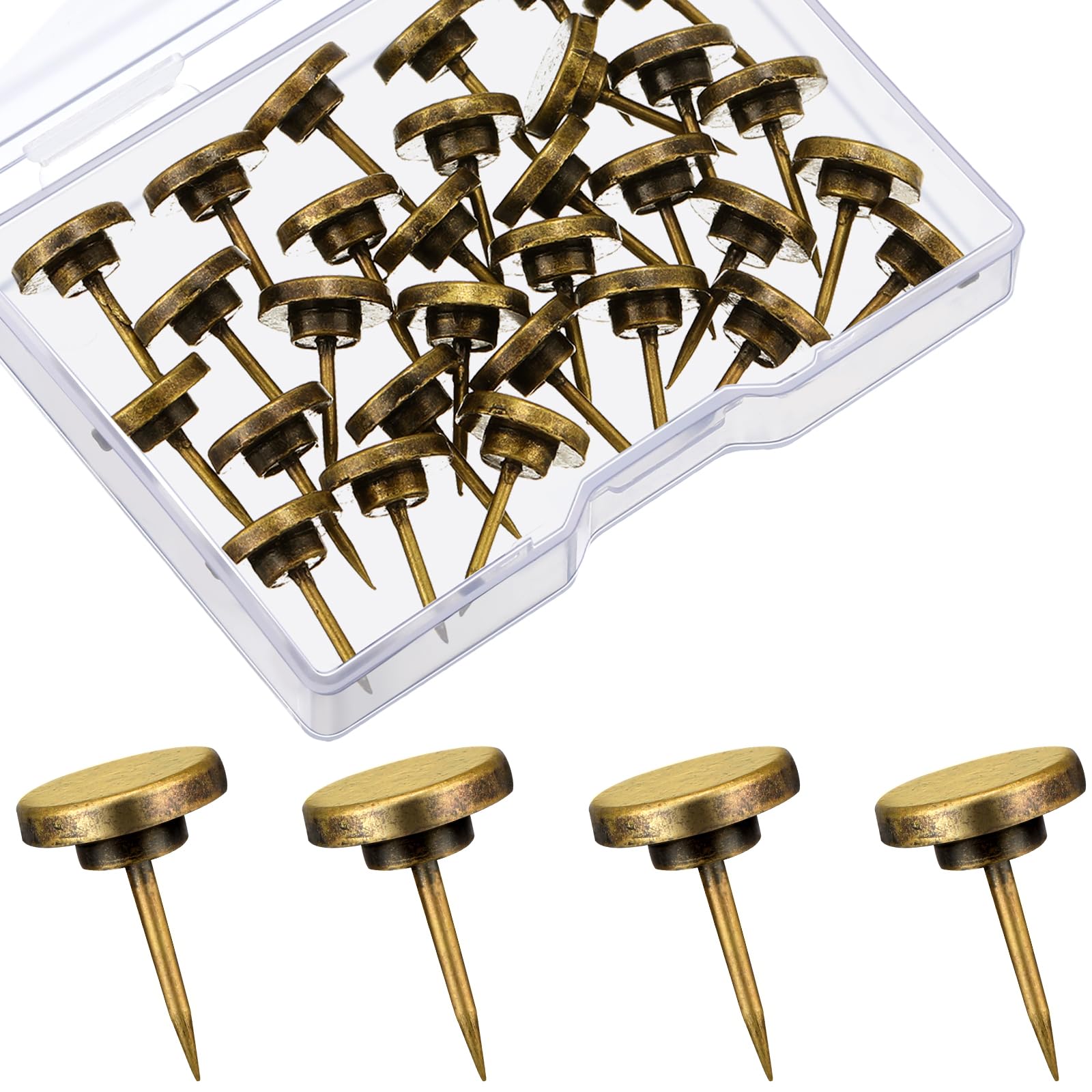 Shimeyao 30 Pcs 30 Pcs Metal Push Pins Thumb Tacks for Wall Board, Bronze