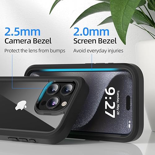 Miniatura 6 de WXR Compatible con iPhone 15 Pro Max, parachoques de silicona suave y parte trasera de policarbonato duro transparente e interior de policarbonato