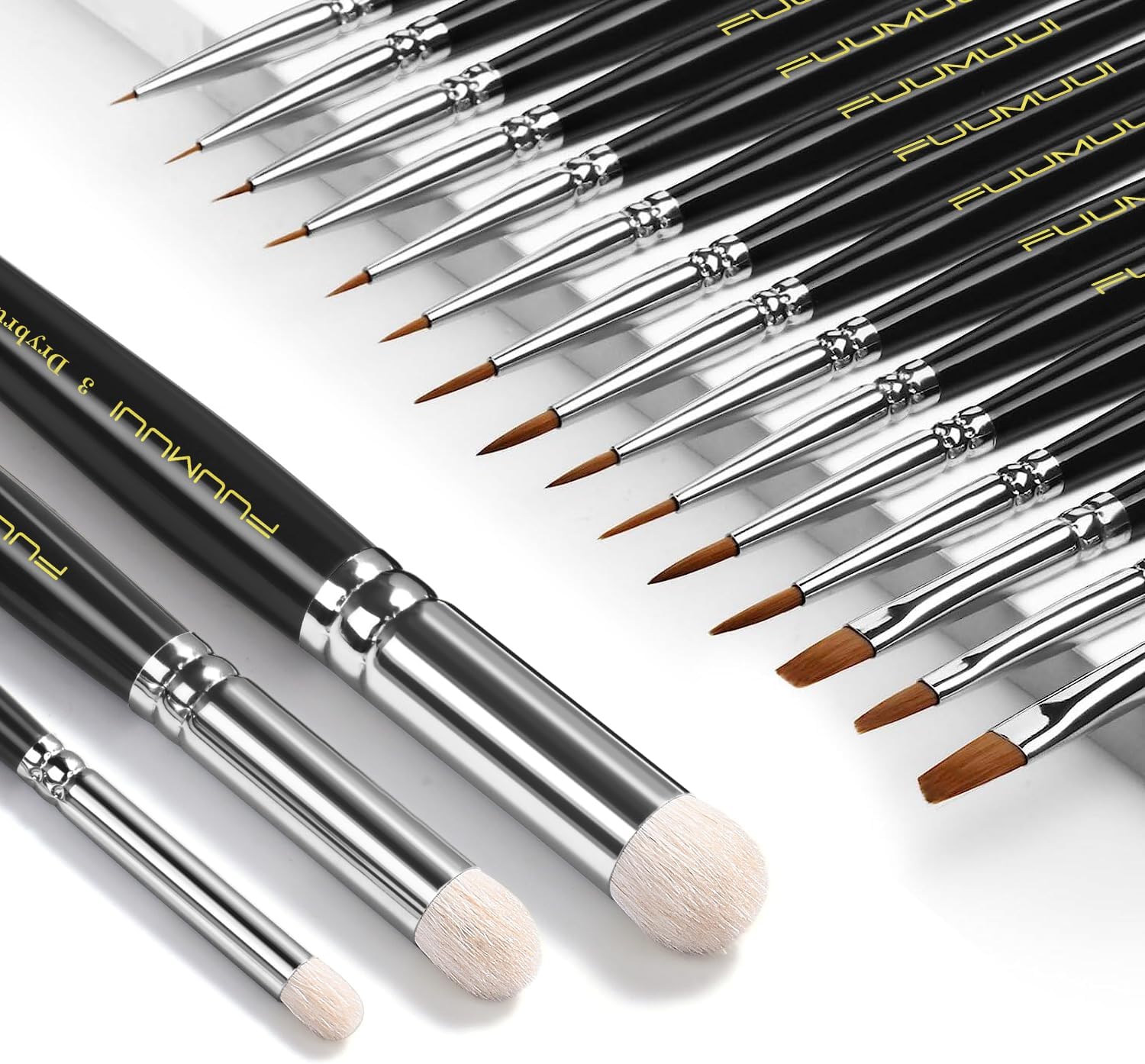 Miniature Model Paint Brushes Drybrush Set 18pcs for Effect, Fine Tip