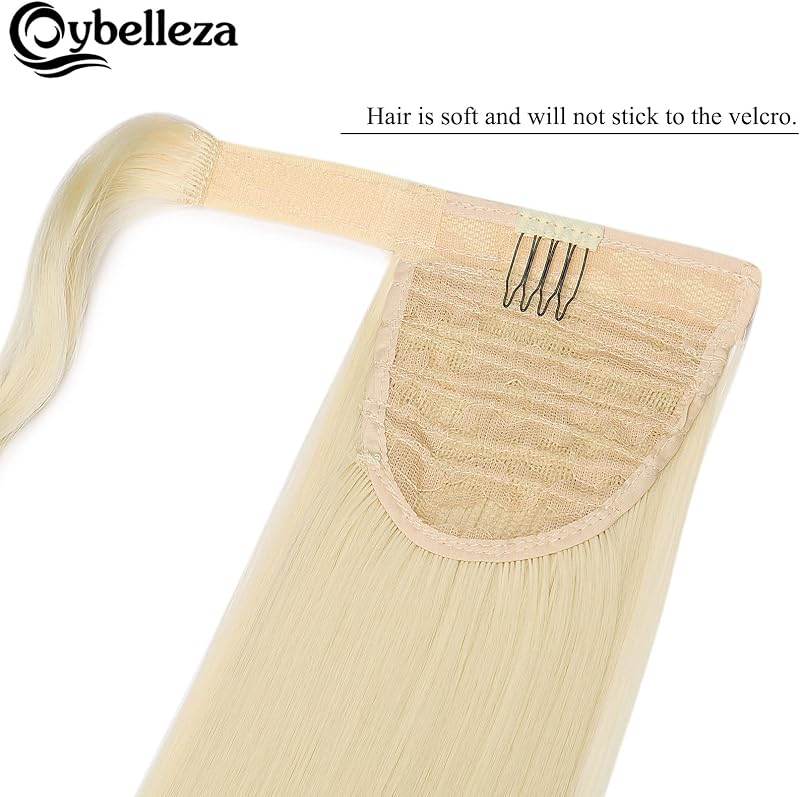 Cybelleza Csatos Lófarok Póthaj - 55 cm Egyenes Hajhosszabbítás, 100g Műhaj Copf, Világosszőke Hajdúsító Nőknek