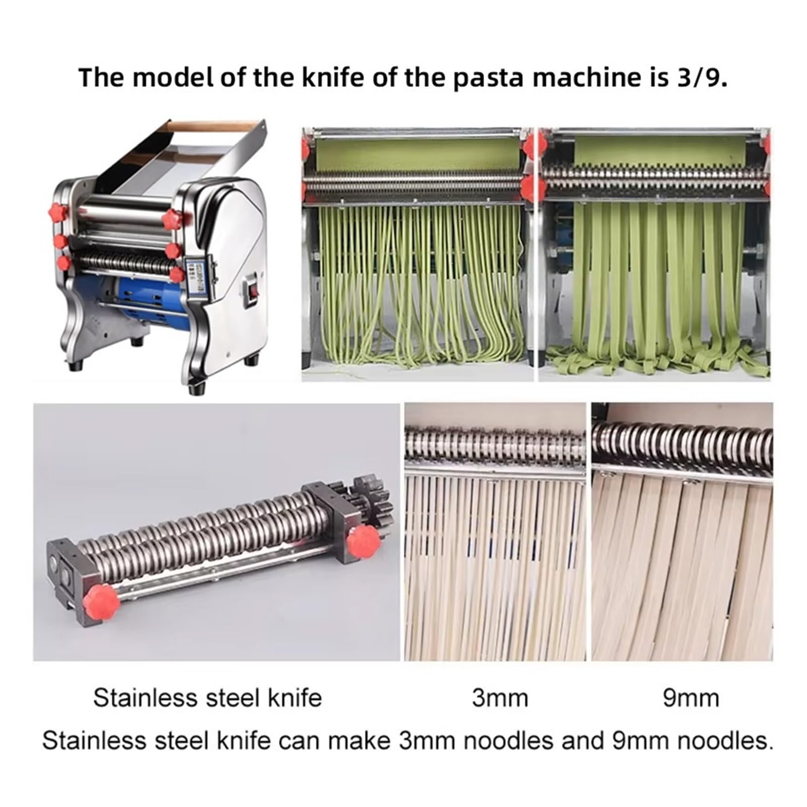 Sfogliatrice Elettrica Da 750 W For Uso Domestico/commerciale, Macchina For La Produzione Di Pasta In Acciaio Inossidabile, Rullo Pressatore For Facile Da Usare E Da Pulire