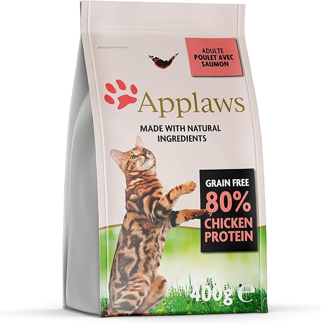 Applaws Complete Dry Cat Food Grain Free with Chicken and Salmon 1 x 400g Bag