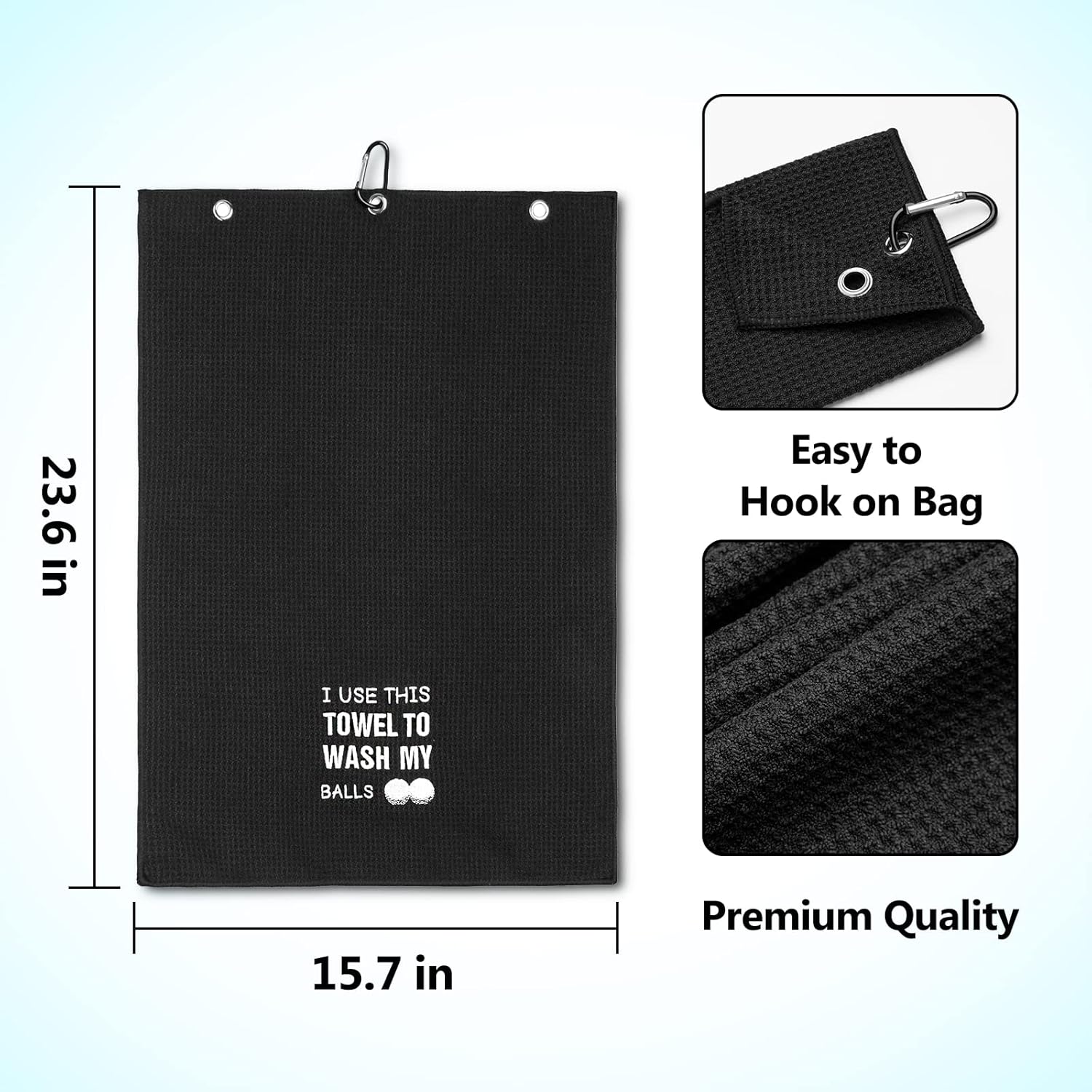 review Golf Towel for Men, Funny Golf Towel for Dad, Golf Towels for Golf Bag for Men with Clip, (I use This Towel to wash My Balls)