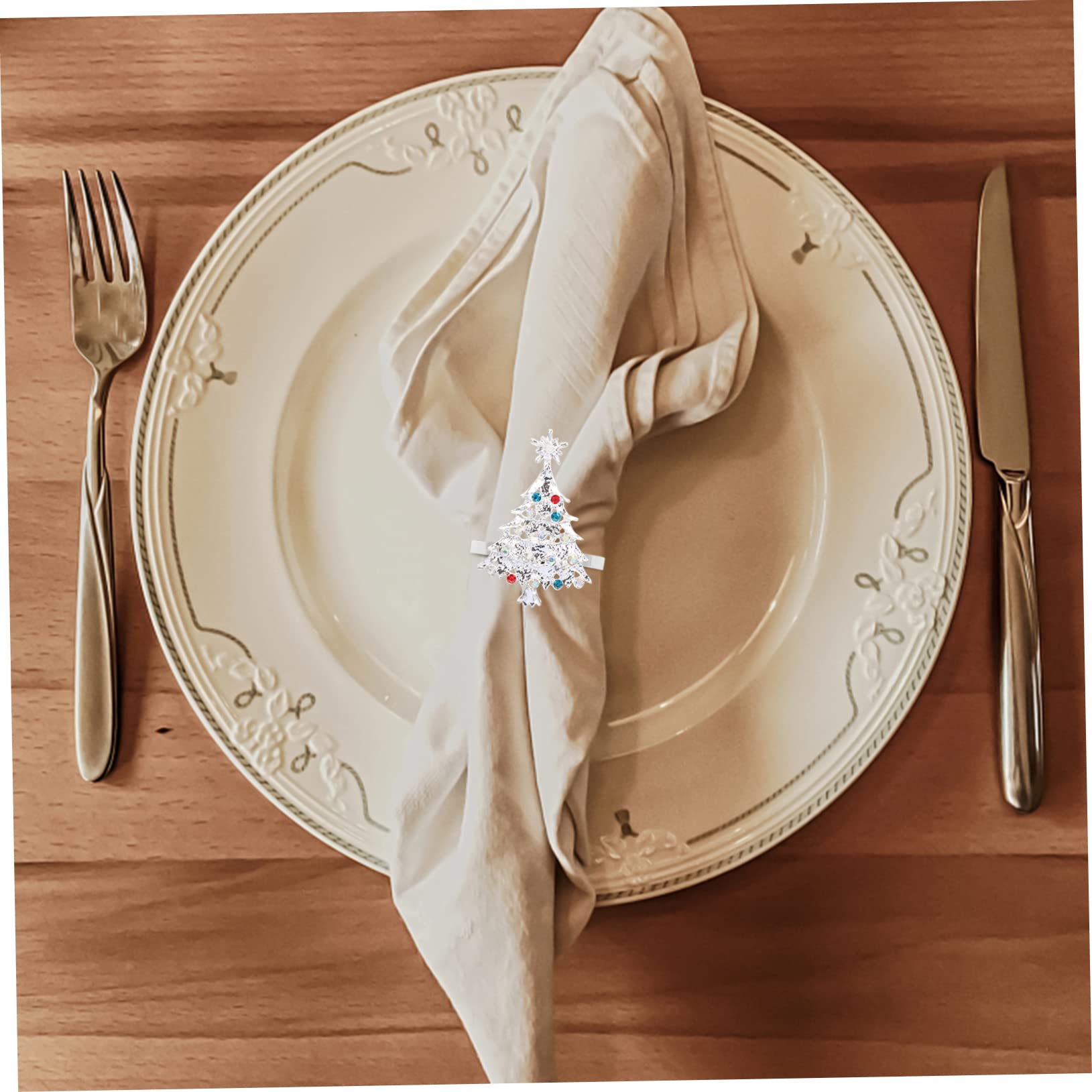 TOPBATHY 18 Pezzi Tovagliolo Di Natale Fibbia Tovagliolo Di Natale Decorazione Bling Accessori Decorazioni Di Natale Tovagliolo Di Cristallo Fermagli Albero Portatovaglioli Decorazioni Per