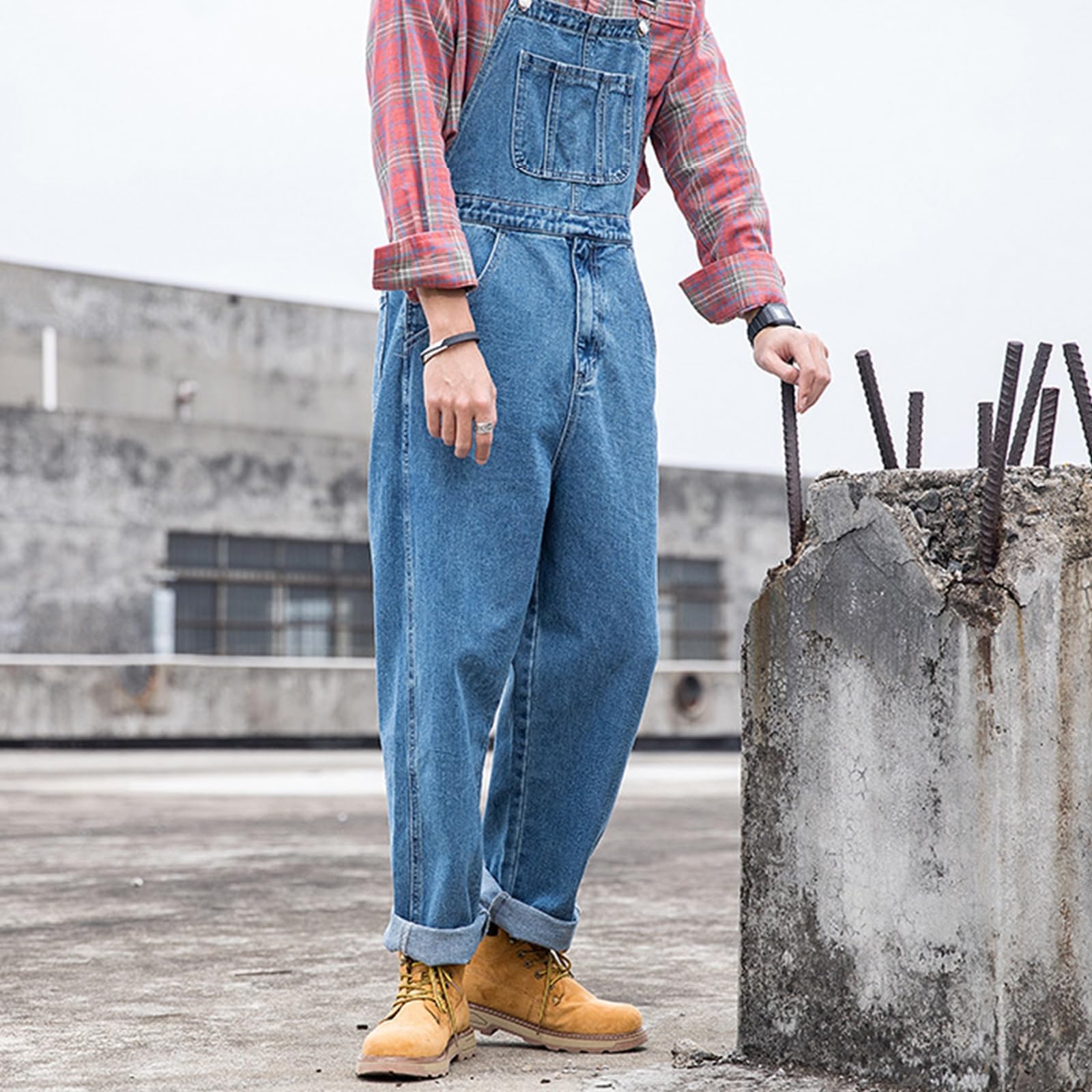 Monos Pantalones De Vaqueros Hombre,Overoles Vaqueros,Correa De Hombro Ajustable,con Botones En Los Lados,para Exteriores Casuales Fiestas Vacaciones Playa Vida Cotidiana