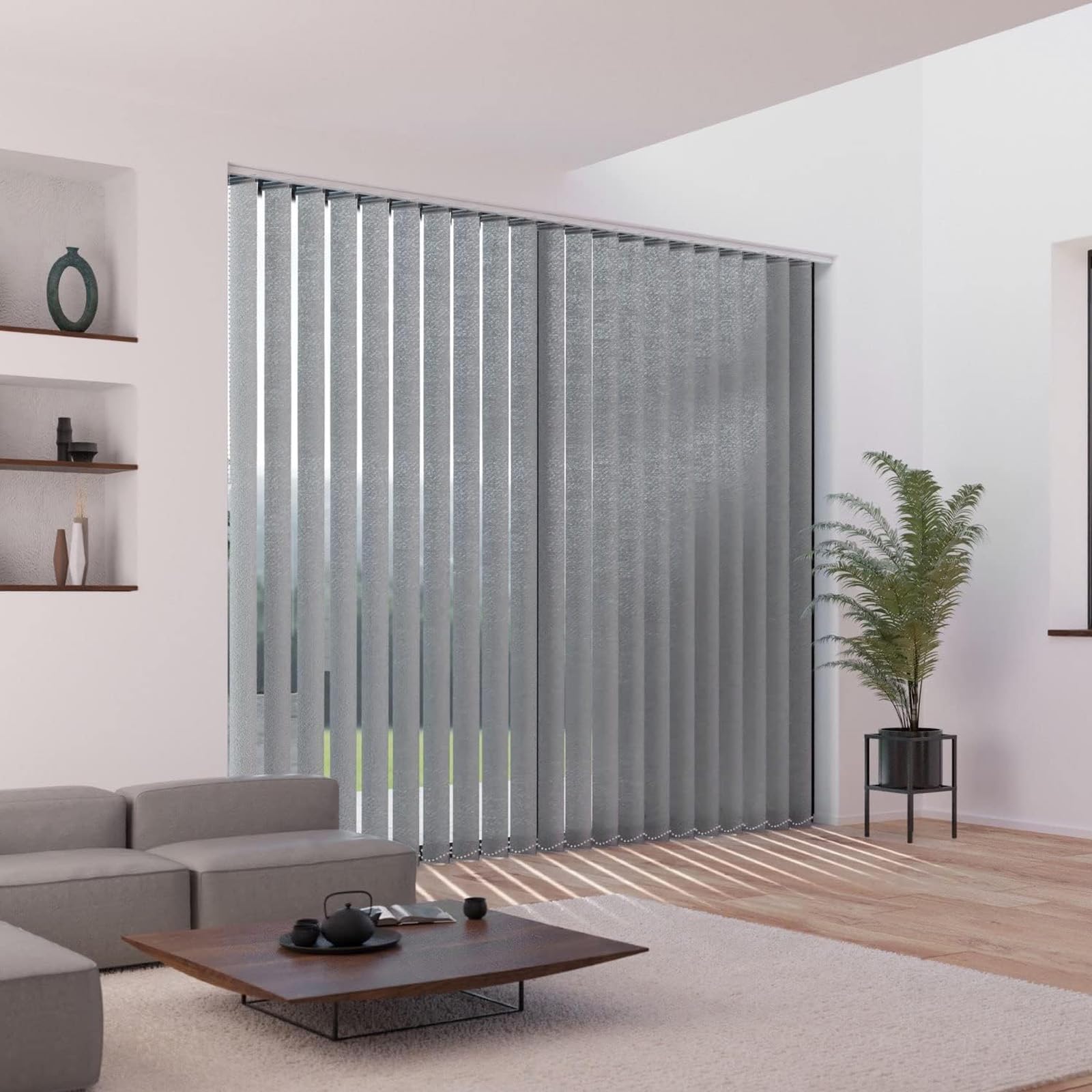 Cortina Lamas Verticales Translúcida,Persianas Venecianas Opaca de Tela de Poliéster,Estores Opacas y Térmico,para Oficina o Hogar,con Accesorios,Personalizable,Ancho x Alto (170cm x 260cm)