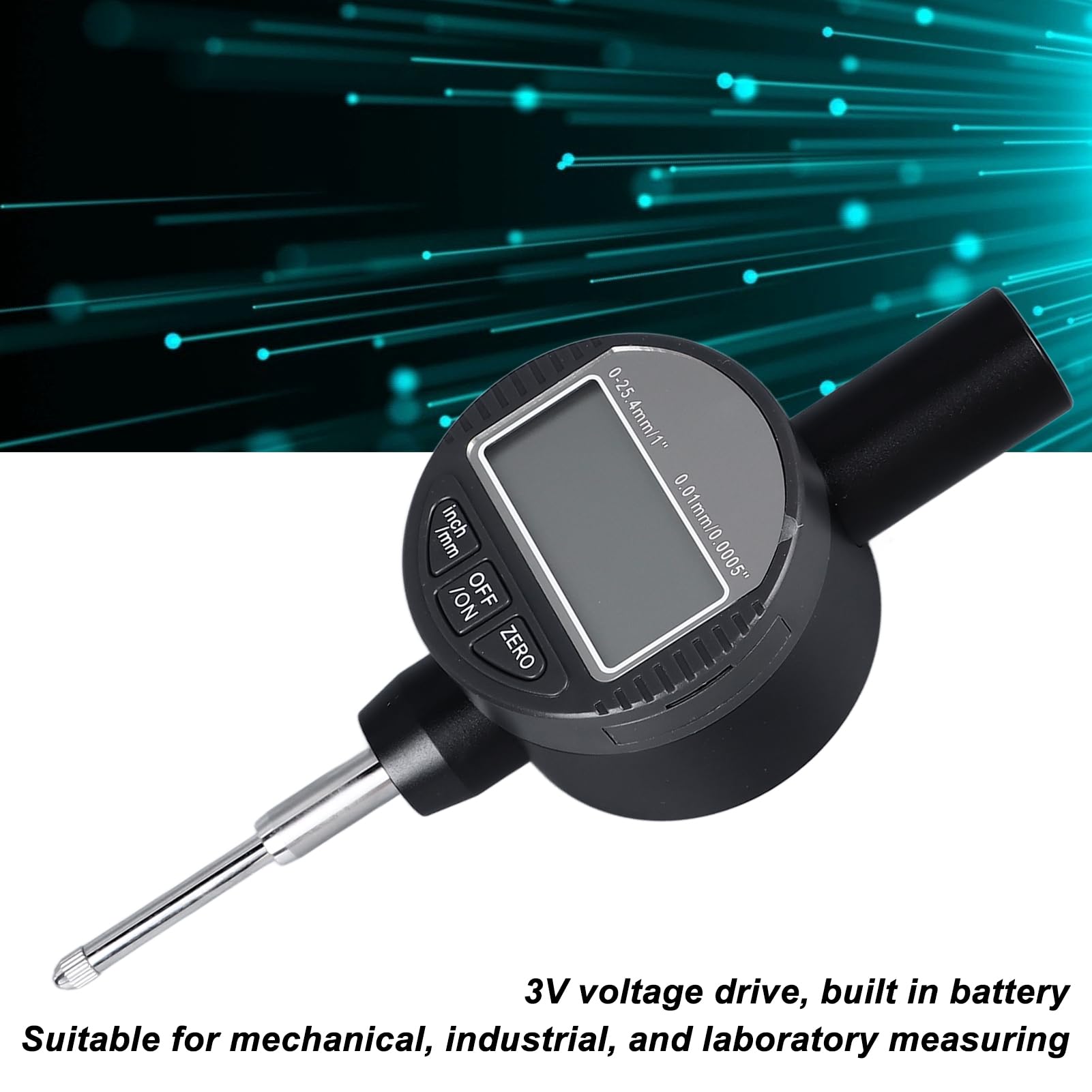Cyfrowy czujnik zegarowy Vomeko, czujnik zegarowy 3 V, elektroniczny czujnik zegarowy, do precyzyjnego pomiaru małych odległości liniowych, stosowany w maszynach, procesach
